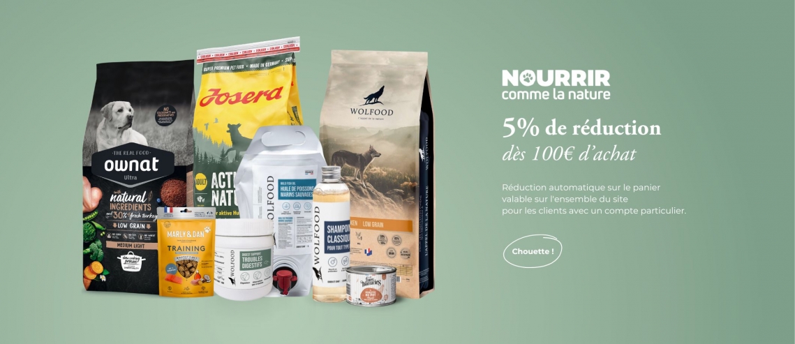 5% de réduction - 100€ de commande